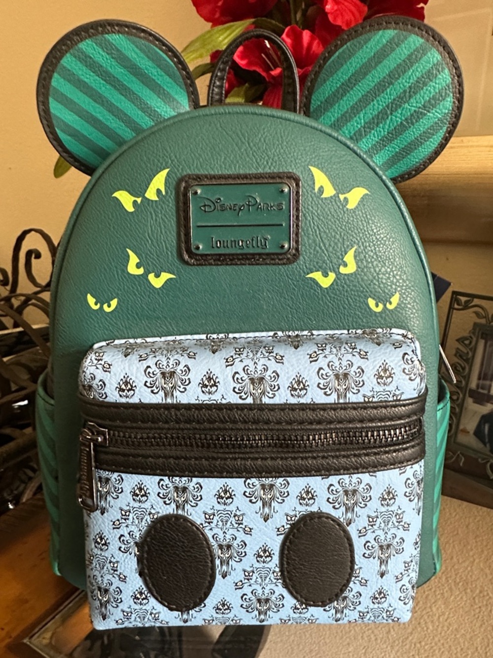 Disney Loungefly 50th Celebration green & Light Blue Haunted MansionBackpack NWT